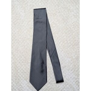 Mens Gray Silk Tie Solid Classic Formal Wedding‎ Business NWT